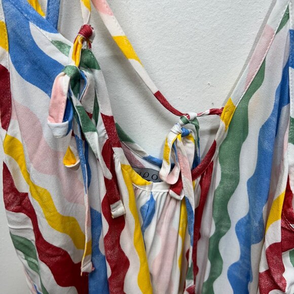 Eloquii Striped Maxi with Low Back multi-color striped squiggle retro vibes 22/2 - Picture 6 of 12